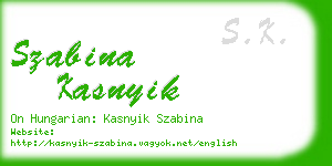 szabina kasnyik business card